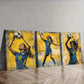 3pcs Football goddess Wall Art Set Canvas Framed 40x60cm - High Quality Print 100% Australian Made Wall Canvas Ready to Hang