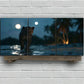 3pcs Leopard Beach Night View Moon Metal Print Ready to Hang Art