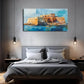Ancient Castle on a Secluded Wall Art Canvas Office Home Room Framed 120x60cm