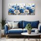 3pcs Abstract Floral Design Metal Print Ready to Hang Art