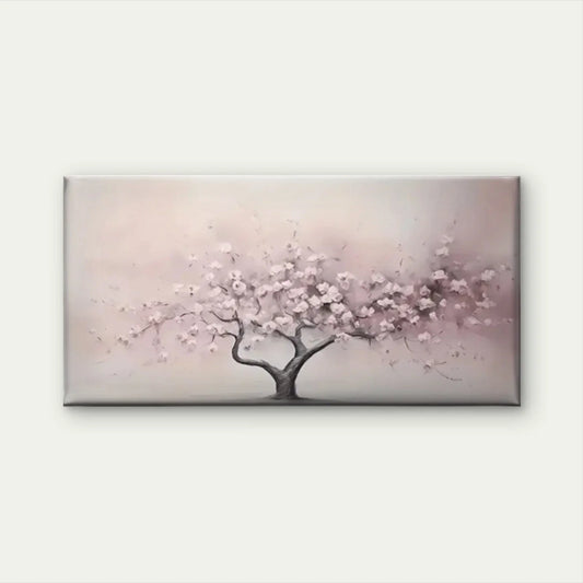 Trees Pink Flowers Perfect Wall Art Canvas Office Home Room Framed 80x45cm