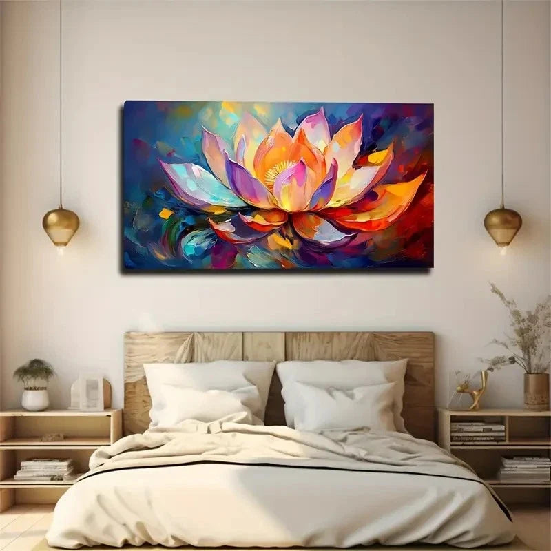 Immersive For Lotus Wall Art Canvas Office Home Room Framed 80x45cm