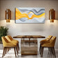 Vibrant Orange & Gray Waves Wall Art Canvas Office Home Room Framed 120x60cm
