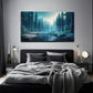 Clear Quiet Forest Stream Wall Art Canvas Office Home Room Framed 80x45cm