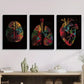 3pcs Brain, lungs and heart, abstract color Metal Print Ready to Hang Art