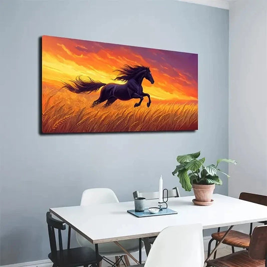 Modern Bohemian Sunset Wall Art canvas office home room framed 120x60cm