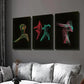 3pcs Dance Art with Neon Lines and Bright Colors Wall Art Set Canvas Framed 40x60cm - High Quality Print 100% Australian Made Wall Canvas Ready to Hang