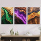 3pcs Golden sand texture stone background, , Metal Print Ready to Hang Art