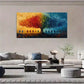 Modern Minimalist Vibrant Tree Wall Art Canvas Office Home Room Framed 120x60cm
