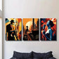 3pcs ,Jazz Cubist Portrait Orientation, Metal Print Ready to Hang Art