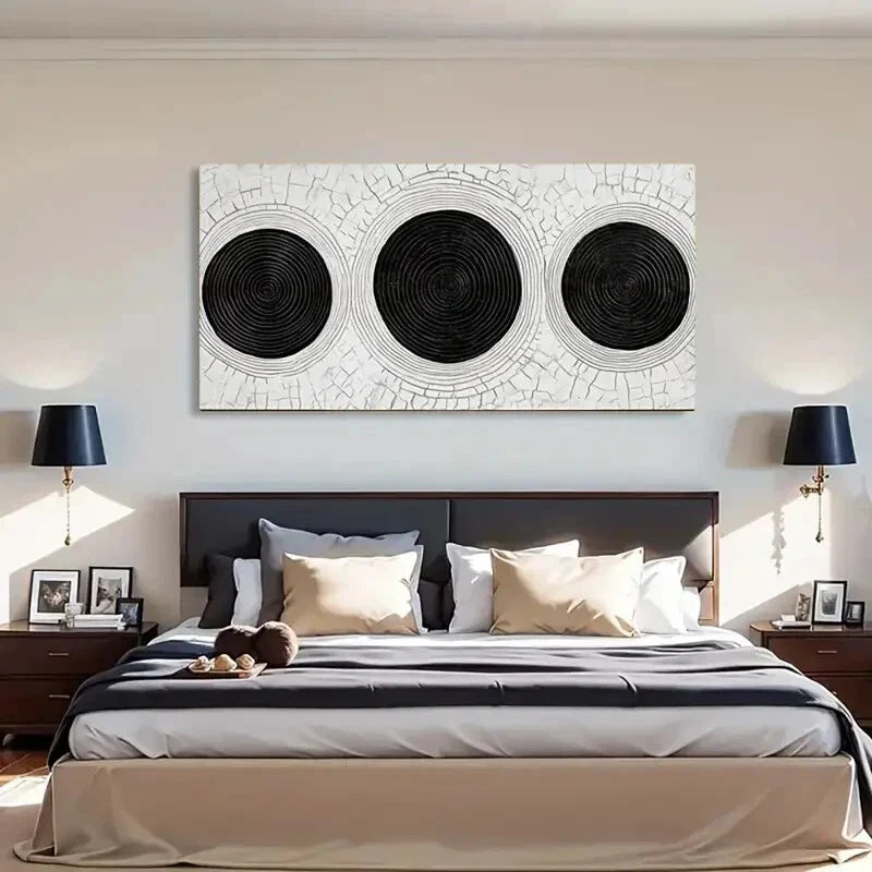 Vintage Texture Concentric Wall Art Canvas Office Home Room Framed 120x60cm