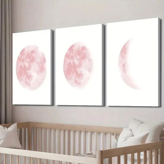 3pcs Blush Pink Girls Bedroom Decoration Wall Art Set Canvas Framed 40x60cm - High Quality Print 100% Australian Made Wall Canvas Ready to Hang