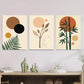 3pcs Modern Abstract Botanical Nature Geometric Wall Art Set Canvas Framed 40x60cm - High Quality Print 100% Australian Made Wall Canvas Ready to Hang