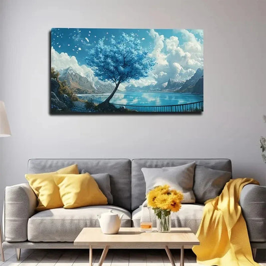 Modern Bohemian Landscape Wall Art canvas office home room framed 120x60cm