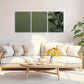 3pcs Green Leaves Abstract Metal Print Ready to Hang Art