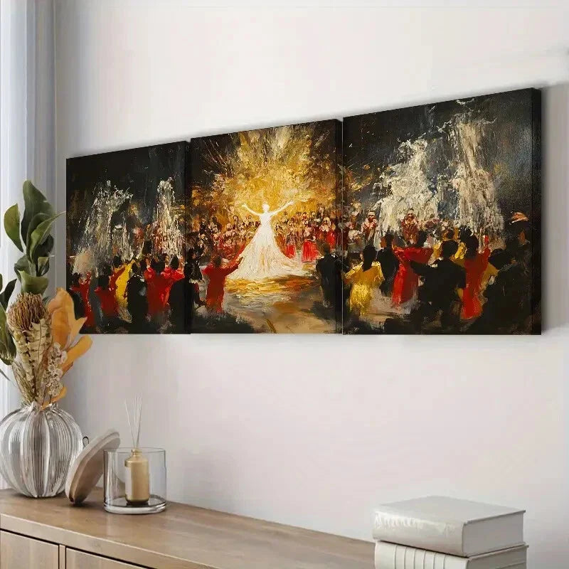3pcs Depicting an Opera Scene, Wall Art Set Canvas Framed 40x60cm - High Quality Print 100% Australian Made Wall Canvas Ready to Hang