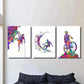 3pcs Rock Climber, Surfer, Mountain Biker  Art Metal Print Ready to Hang Art