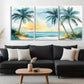 3pcs Tropical Palm Trees Canvas Wall Art Metal Print Ready to Hang Art