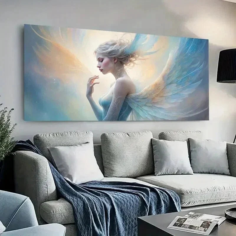 Majestic Art Angel Women wall canvas office home room framed 80x45cm