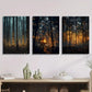3pcs Firefly magic forest, dreamy Metal Print Ready to Hang Art