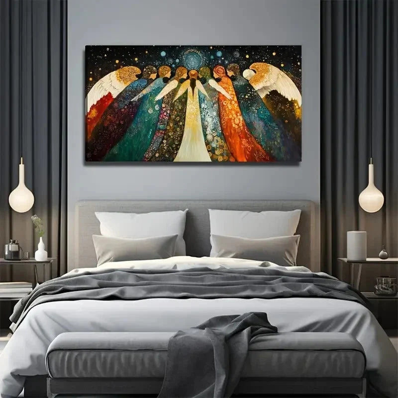 Abstract Dream Angel Wall Art Canvas Office Home Room Framed 80x45cm