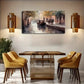 Serene River Scene with Gondola Wall Art Canvas Office Home Room Framed 120x60cm