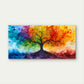Rainbow Tree Watercolour Landscape Wall Art Canvas Office Home Framed 80x45cm