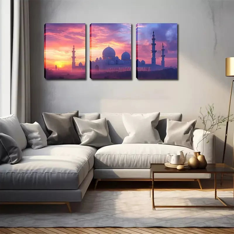 3pcs   Magical Religious Landmark Wall Art Set Canvas Framed 40x60cm - High Quality Print 100% Australian Made Wall Canvas Ready to Hang