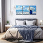 3pcs Ornamental Seaside Abstract White Vase Metal Print Ready to Hang Art