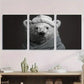 3pcs Polar Bear Black White Funny Whimsical Metal Print Ready to Hang Art