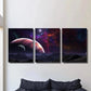 3pcs Universe planet starry sky, space Metal Print Ready to Hang Art