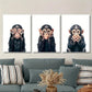 3pcs Playful Monkey Expressions Metal Print Ready to Hang Art