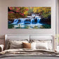 White Swans Waterfall Nature Wall Art Canvas Office Home Room Framed 120x60cm