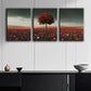 3pcs Large Field of Roses Red Darkness Perfect Wall Art Set Canvas Framed 40x60cm - High Quality Print 100% Australian Made Wall Canvas Ready to Hang