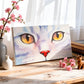 Watercolour Cat Eyes Cute Feline Pet Wall Art Canvas Office Home Framed 120x60cm