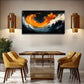Dynamic Swirling Oranges Black Wall Art Canvas Office Home Room Framed 80x45cm