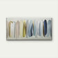 Golden Leaf Blue Feather Design Wall Art Canvas Office Home Room Framed 80x45cm