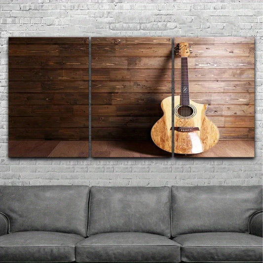 3pcs Modern Music Instrument Guitar Metal Print Ready to Hang Art