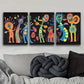 3pcs Surreal Character Graffiti  Metal Print Ready to Hang Art