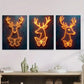 3pcs Elegant And Unique Neon Deer And Butterfly Wall Art Set Canvas Framed 40x60cm - High Quality Print 100% Australian Made Wall Canvas Ready to Hang