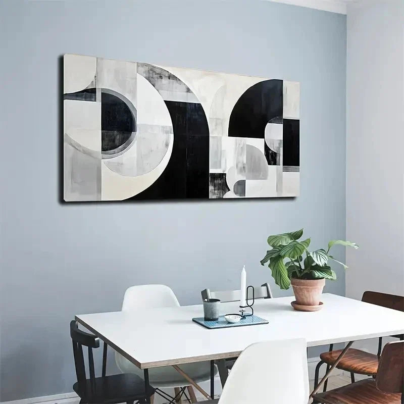 Modern Abstract Minimalist Wall Art Canvas Office Home Room Framed 80x45cm