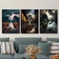 3pcs Vietnam rainy season, house Metal Print Ready to Hang Art
