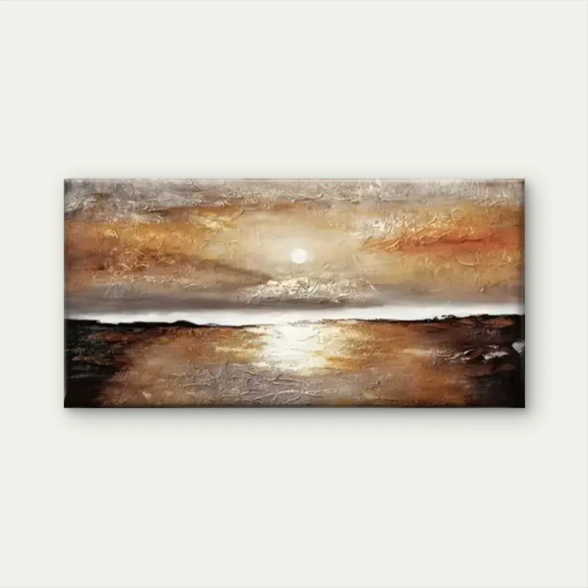 Sunset Abstract Perfect Wall Art Canvas Office Home Room Framed 80x45cm