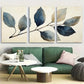 3pcs Rustic Botanical Leaf Branch Design Metal Print Ready to Hang Art