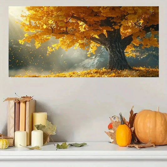 Autumn Deciduous Landscape Wall Art Canvas Office Home Room Framed 120x60cm
