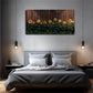 Vibrant Sunflowers on Dark Wood Wall Art Canvas Office Home Room Framed 80x45cm