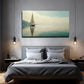 Tranquil Sailboat On Calm Wall Art Canvas Office Home Room Framed 80x45cm