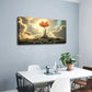 Orange Flower Growing from Rock Wall Art Canvas Office Home Room Framed 120x60cm