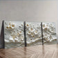 3pcs White Flower Modern Contemporary Style Wall Art Set Canvas Framed 40x60cm - High Quality Print 100% Australian Made Wall Canvas Ready to Hang