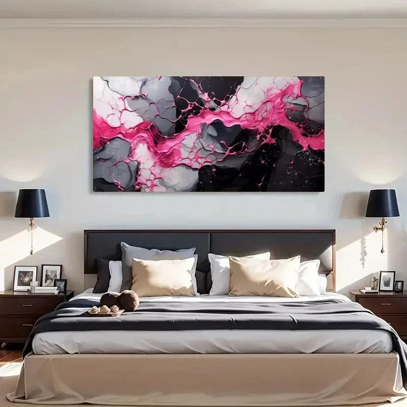 Abstract Geometric Ink Splatter Wall Art Canvas Office Home Room Framed 120x60cm